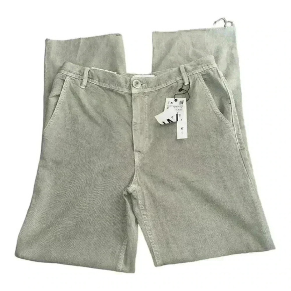 Zara Womens Khaki Green Wide Leg Piper Chino, XL - Picture 5 of 9